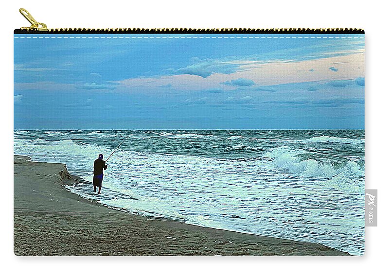Fishing Zip Pouch featuring the photograph Salt Air Therapy by Lee Darnell
