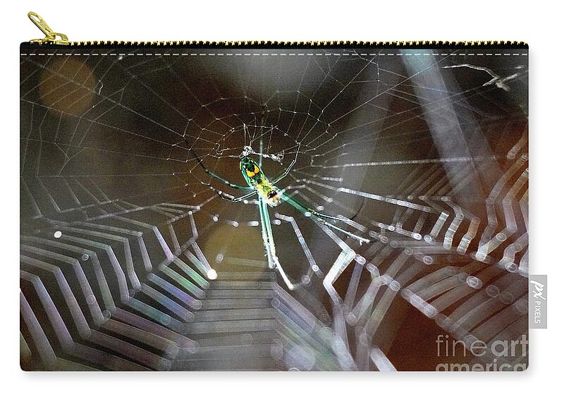 Photography Zip Pouch featuring the painting Same backyard spider by Viktor Lazarev