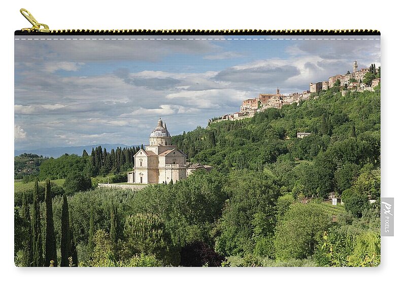 Italy Zip Pouch featuring the photograph San Biago, Montepulciano, Tuscany by Sarah Howard