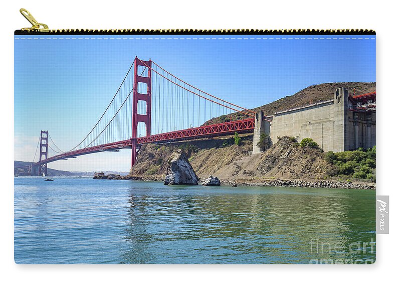 Wingsdomain Zip Pouch featuring the photograph San Francisco Golden Gate Bridge Viewed From Marin County Side DSC7078 by Wingsdomain Art and Photography
