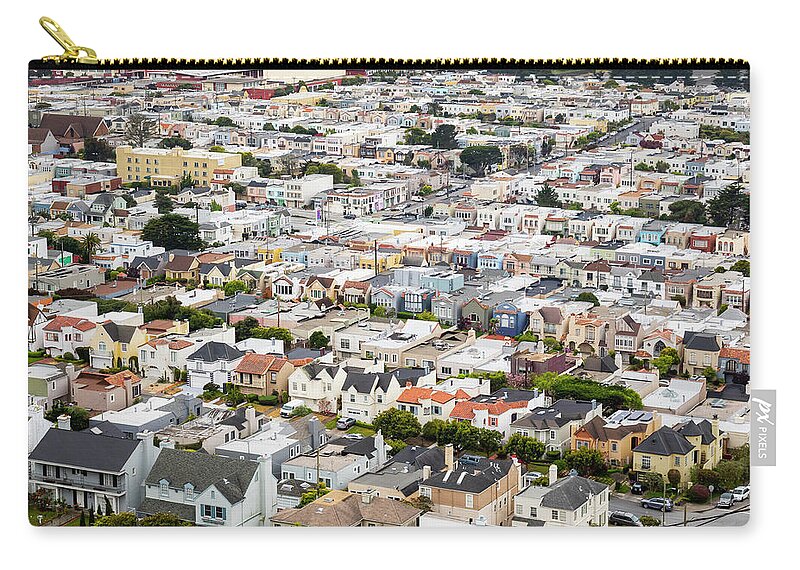 San Francisco Zip Pouch featuring the photograph San Francisco Sunset District by Gary Geddes