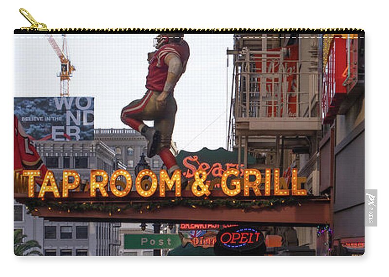 Wingsdomain Zip Pouch featuring the photograph San Francisco Tap Room and Grill Restaurant R1830 by Wingsdomain Art and Photography