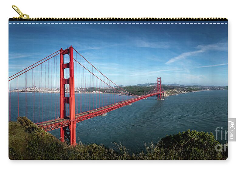 David Levin Photography Zip Pouch featuring the photograph San Francisco's Iconic Golden Gate Bridge by David Levin
