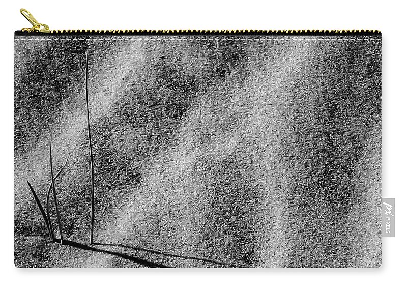 Black Zip Pouch featuring the photograph Sand and Shadows by Cathy Kovarik