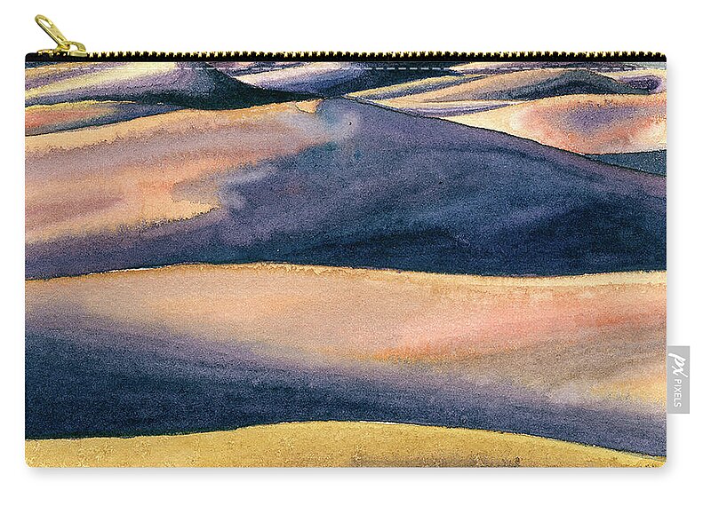 Sand Dunes Painting Zip Pouch featuring the painting Sand Dunes by Anne Gifford