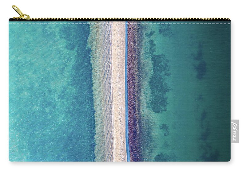 Drone Zip Pouch featuring the photograph Sand Spit Split by Clinton Ward