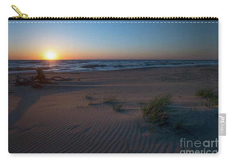 Sunrise Zip Pouch featuring the photograph Sandbridge Beach Sunrise by Michael Ver Sprill