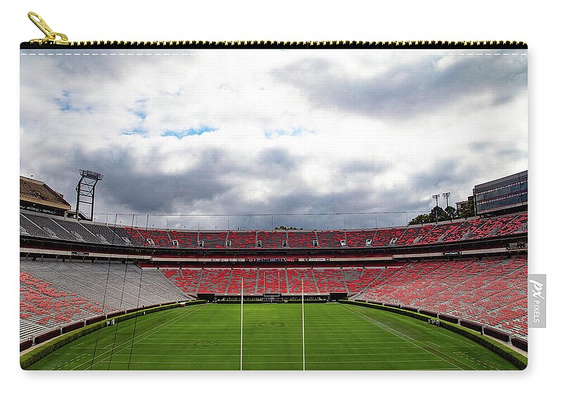 Athens Georgia Zip Pouch featuring the photograph Sanford Stadium at the University of Georgia end zone by Eldon McGraw