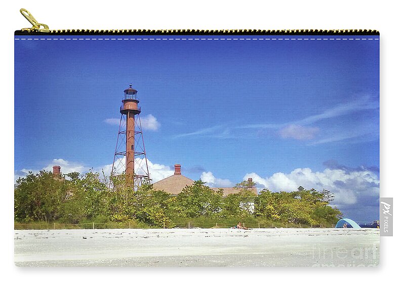 Florida Zip Pouch featuring the photograph Sanibel Island Lighthouse by Chris Andruskiewicz