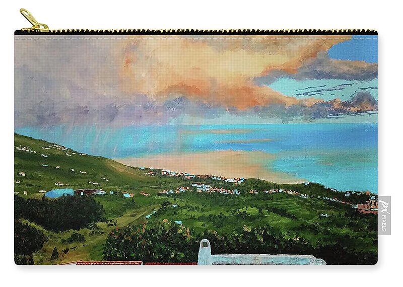  Zip Pouch featuring the painting Santa Cruz de la Palma, Canary Islands by Francisco Gutierrez