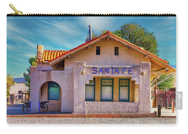 Santa Fe Zip Pouch featuring the photograph Santa Fe Station by Stephen Anderson