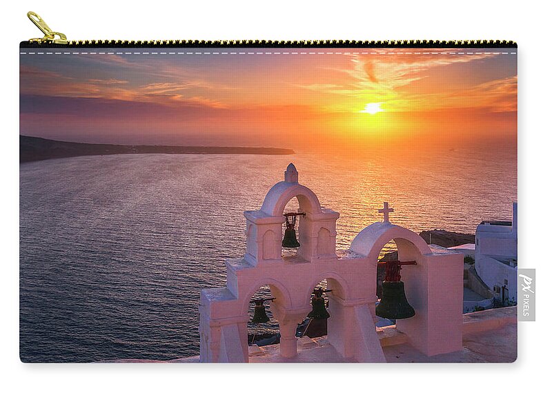 Greece Carry-all Pouch featuring the photograph Santorini Sunset by Evgeni Dinev