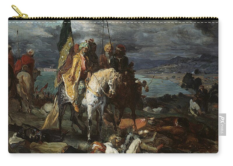 French Painter Zip Pouch featuring the painting Saracens and Crusaders by Theodore Chasseriau