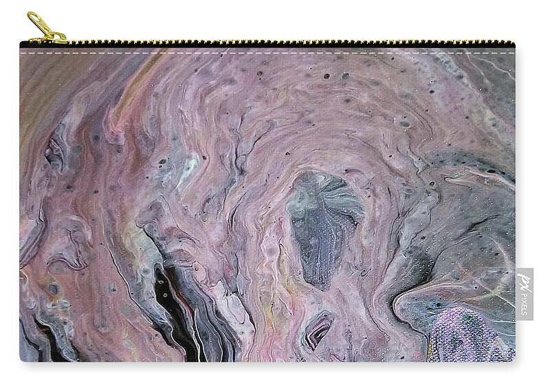Abstract Zip Pouch featuring the painting Satellite Imagery by Pour Your heART Out Artworks
