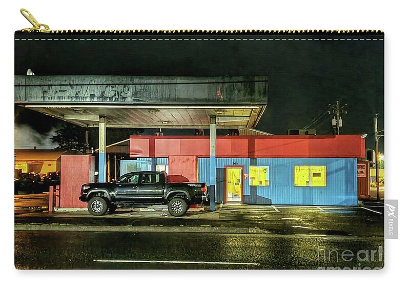 Night Zip Pouch featuring the photograph Saturday Night Not so Live by Chriss Pagani