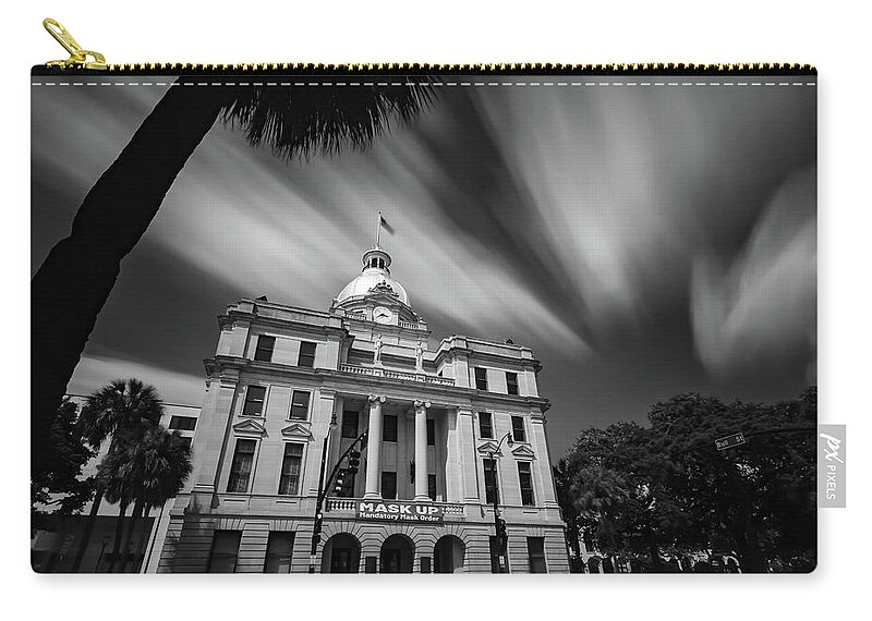 Savannah Zip Pouch featuring the photograph Savannah City Hall by Kenny Thomas