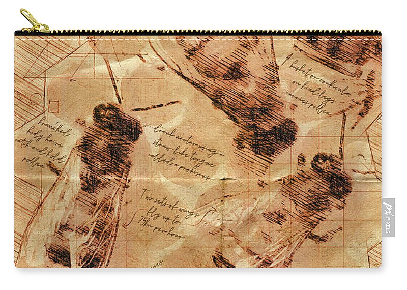 Bees Zip Pouch featuring the mixed media Save the Bees by Bonny Puckett