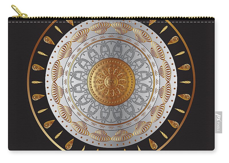 Mandala Zip Pouch featuring the digital art Sayer's World Circumplexical No 3530 by Alan Bennington