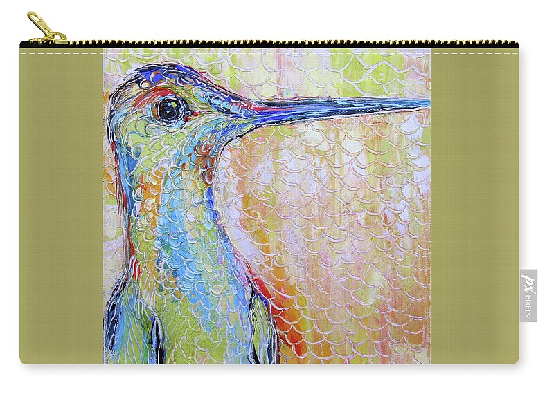 Hummingbird Zip Pouch featuring the painting Scalloped Gaze by Kathleen Steventon