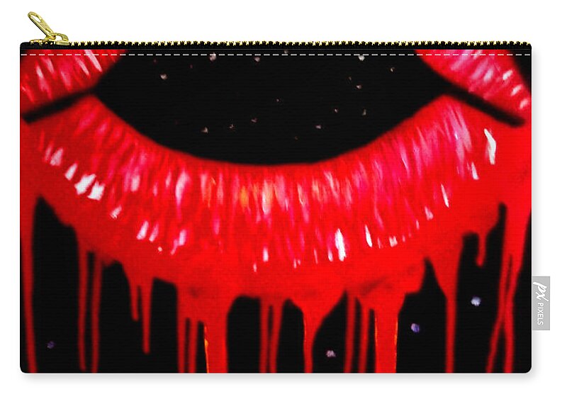 Lips Carry-all Pouch featuring the painting Scarlett Lips by Anna Adams