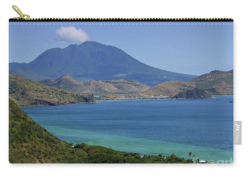 Blue Zip Pouch featuring the photograph Scenic Frigate Bay, St Kitts by On da Raks
