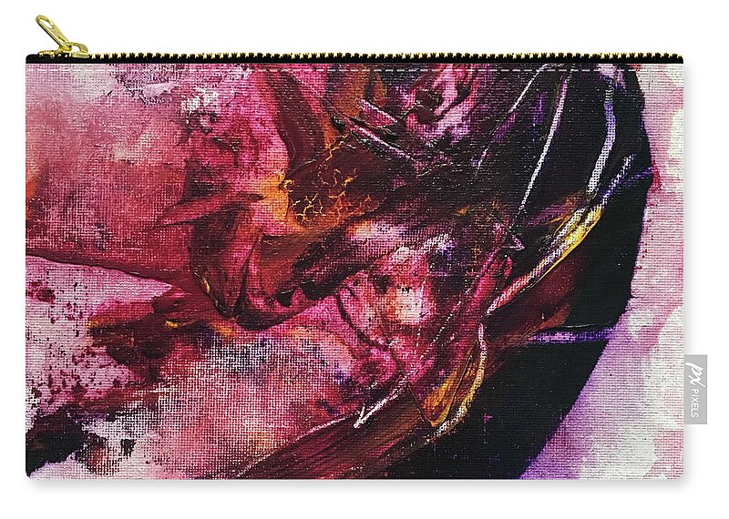 Abstract Art Zip Pouch featuring the painting Scorn Marauder by Rodney Frederickson