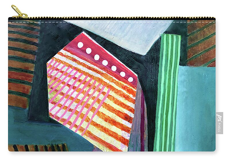  Zip Pouch featuring the painting Scraps of Memory by Polly Castor