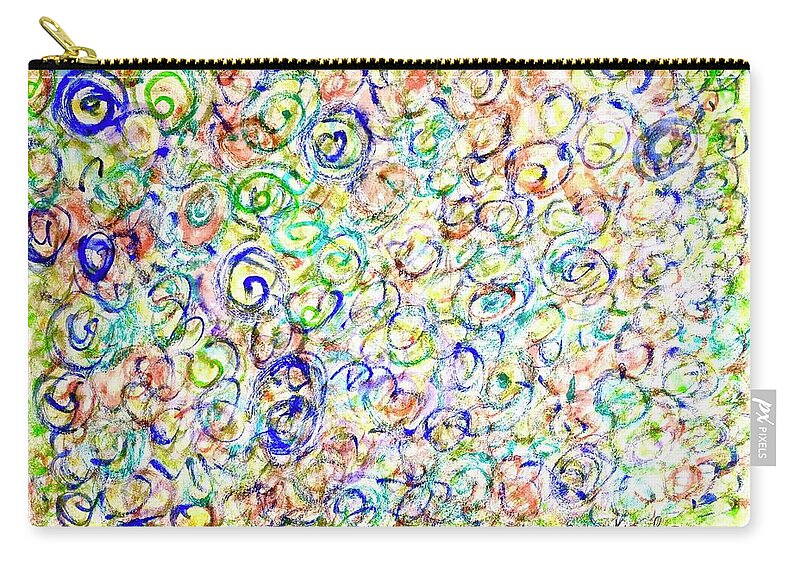 Color Scrolls Zip Pouch featuring the painting Scrolling along by Barbara Anna Knauf