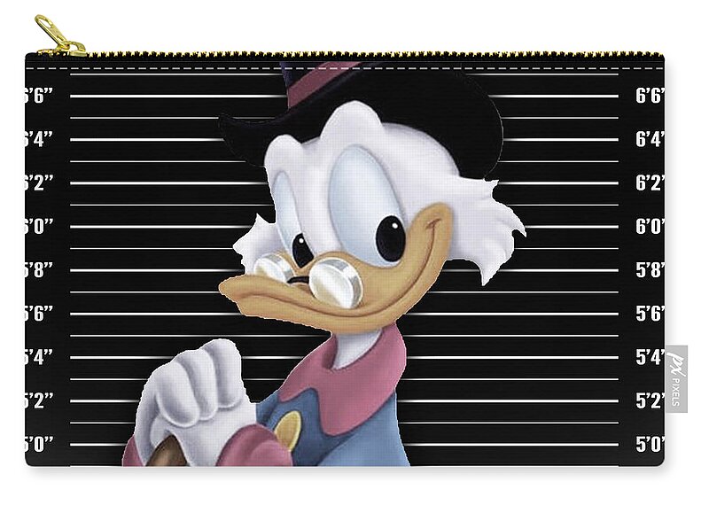 Arrest Carry-all Pouch featuring the painting Scrooge McDuck Mug Shot Mugshot by Tony Rubino