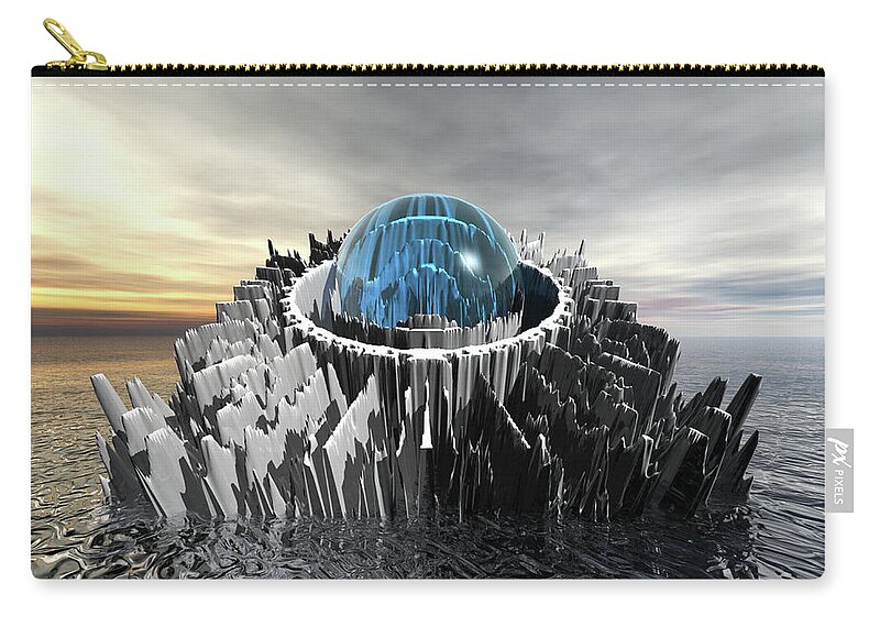Anomaly Zip Pouch featuring the digital art Sea Anomaly by Phil Perkins