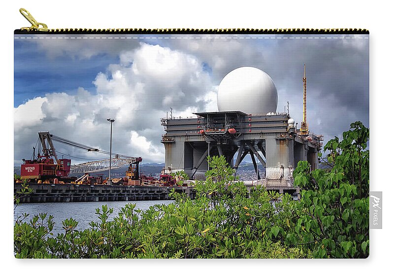 Sea-based X-band Radar Zip Pouch featuring the photograph Sea-Based X-Band Radar by American Landscapes