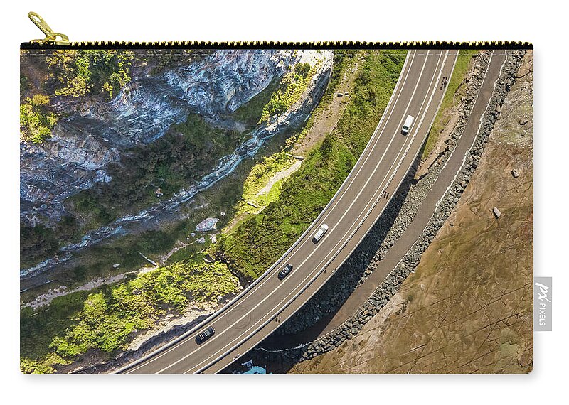 Road Zip Pouch featuring the photograph Sea Cliff Bridge No 10 by Andre Petrov