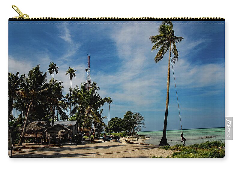 Borneo Zip Pouch featuring the photograph Born Of The Sea - Sea Gypsy Village, Sabah, Borneo by Earth And Spirit