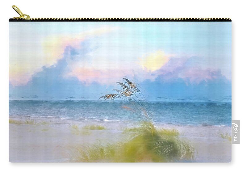 Sea Oats Zip Pouch featuring the photograph Sea Oats by Jerry Griffin