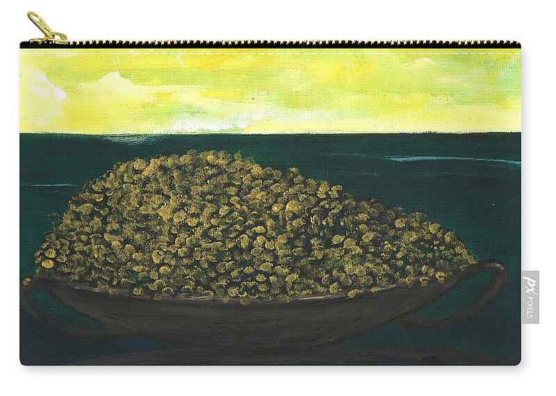 Seascape Zip Pouch featuring the painting Sea of Abundance by Esoteric Gardens KN