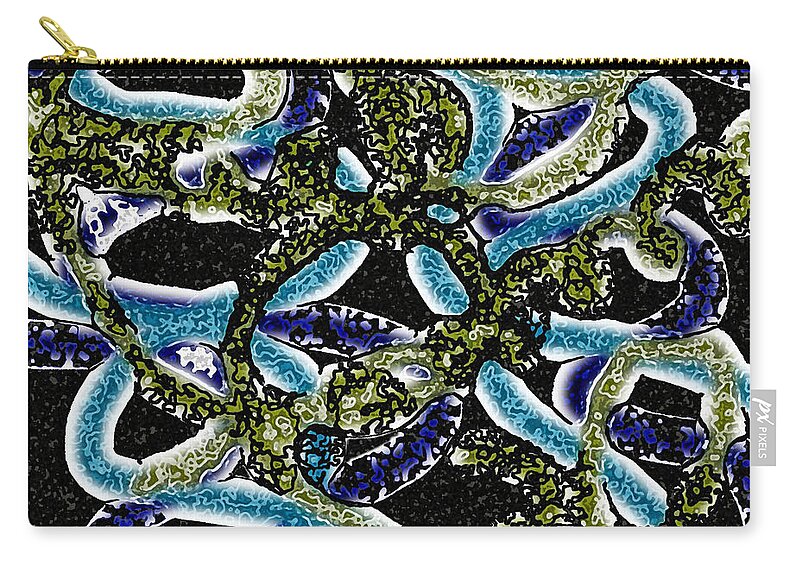 Ocean Zip Pouch featuring the digital art Sea Serpents by Vallee Johnson