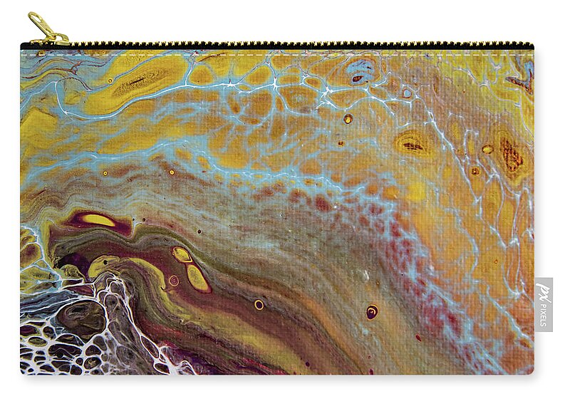 Abstract Carry-all Pouch featuring the painting Seafoam Abstract 1 by Jani Freimann