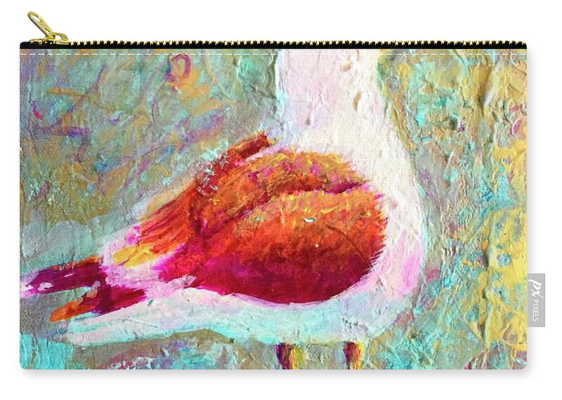 Seagull Zip Pouch featuring the painting Seagull Painting by Patty Kay Hall