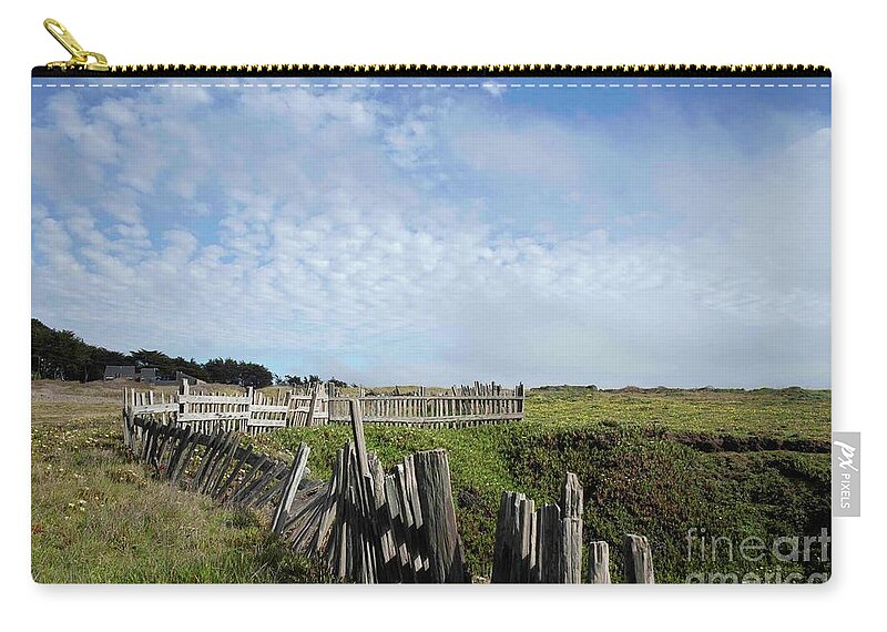 Calfornia Zip Pouch featuring the photograph Searanch Fence by Manuela's Camera Obscura