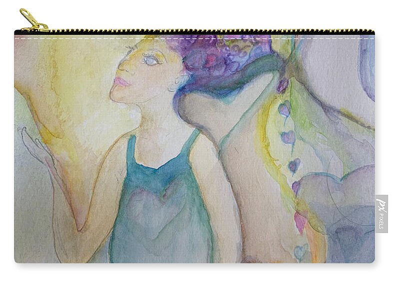 Watercolor Carry-all Pouch featuring the painting Searching by Sandy Rakowitz