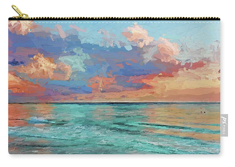 Tropical Seascape Zip Pouch featuring the photograph Seascape Serenade by HH Photography of Florida