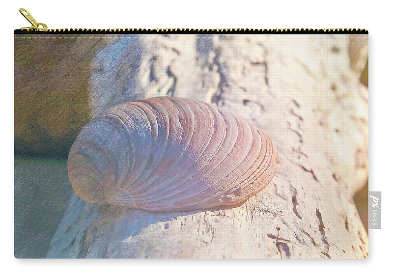 Seashell Zip Pouch featuring the digital art Seashell-4 by John Kirkland