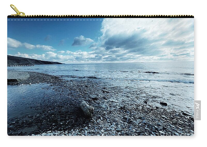 Bay Carry-all Pouch featuring the photograph Seashells and Sky by Maya Mey Aroyo