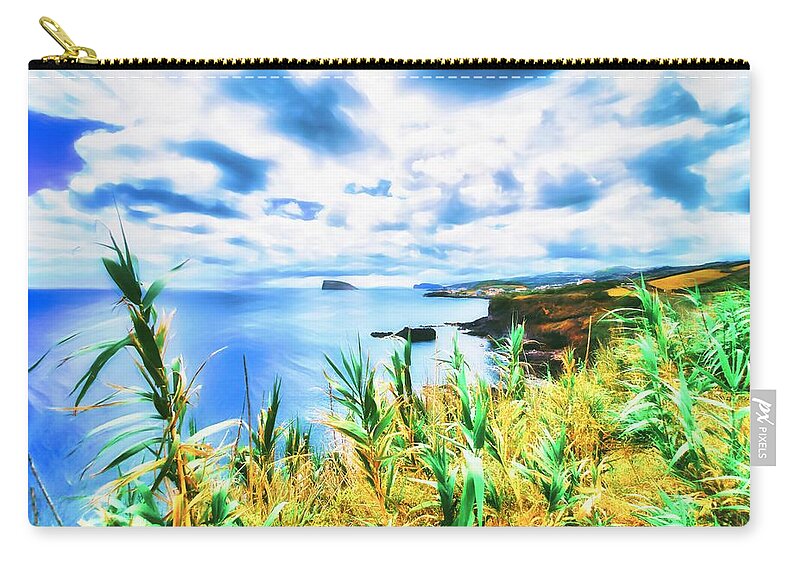 Wall Art Zip Pouch featuring the photograph Seaside Coastal Landscape on Azores Terceira Island by Marco Sales