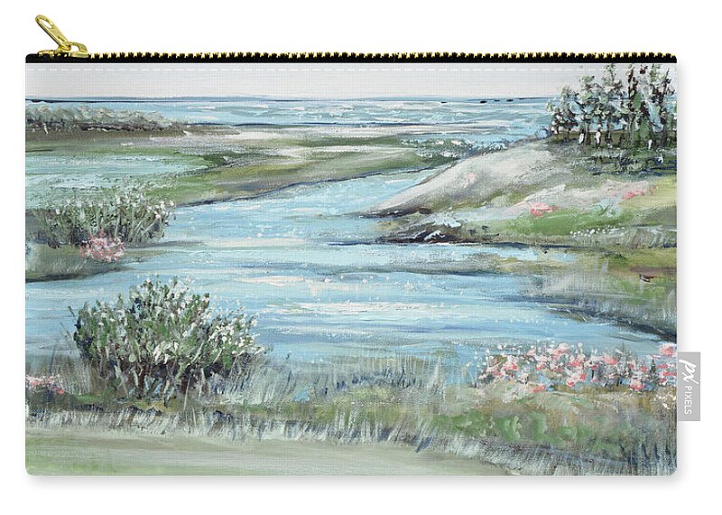 Abstract Zip Pouch featuring the painting Seaside Imagination by Christine Bell