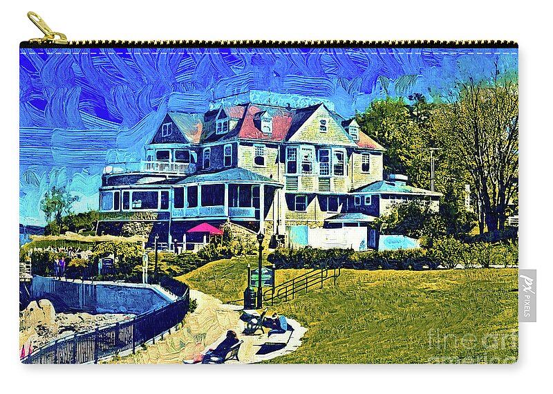 Coastal Zip Pouch featuring the painting Seaside Resort by Kirt Tisdale