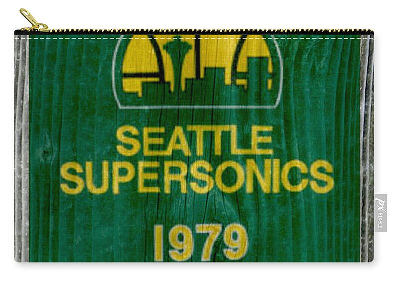 Sports Zip Pouch featuring the digital art Seattle Sonic N B A Champions by Steven Parker