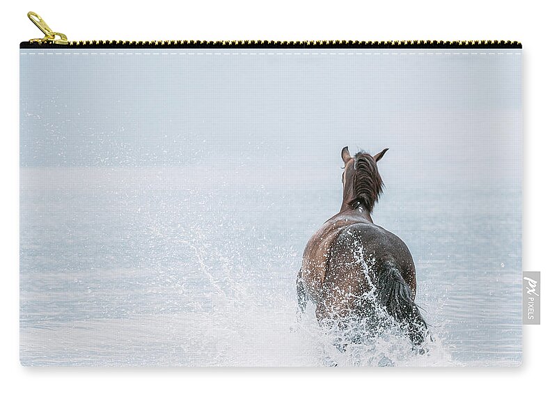 Photographs Zip Pouch featuring the photograph Seaward Bound - Horse Art by Lisa Saint