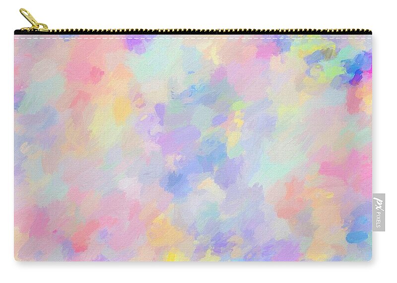 Spring Zip Pouch featuring the painting Secret Garden Colorful Abstract Painting by Modern Art