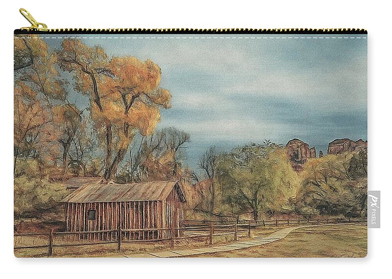 Usa Zip Pouch featuring the painting Sedona Autumn by Jeffrey Kolker